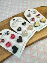 Load image into Gallery viewer, 3 Pair Heart Stud packs