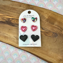 Load image into Gallery viewer, 3 Pair Heart Stud packs